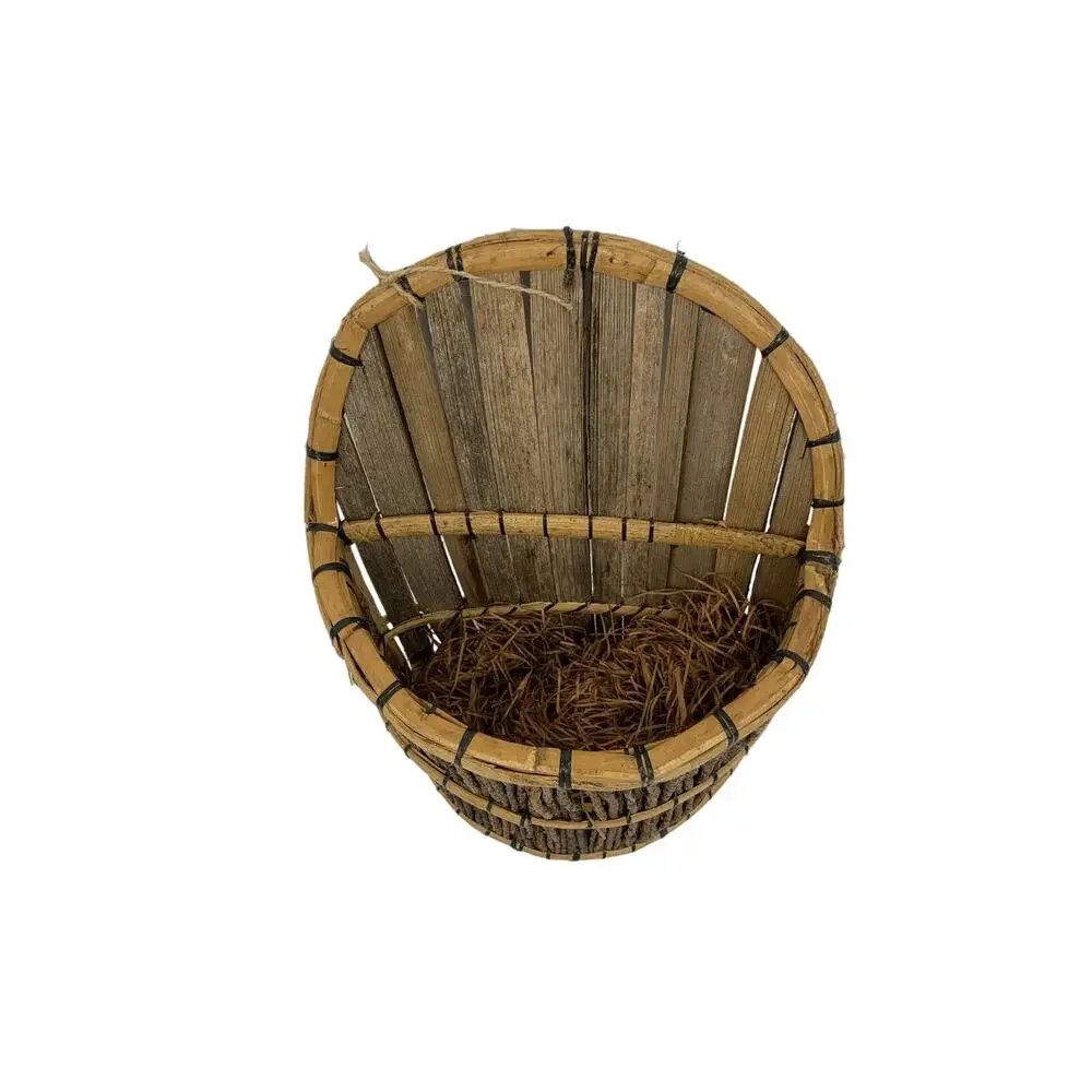 Handmade Primitive Style Wood Bamboo Twig Basket